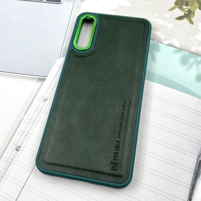 قاب گوشی Galaxy A70 / Galaxy A70S سامسونگ چرم Puloka Design اورجینال داخل پارچه ای لنز Metal سبز کد 596693 - Image 2