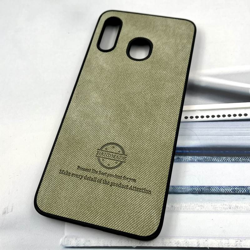 قاب گوشی Galaxy A20 / A30 سامسونگ Cotton Case مخمل چرمی Hand Made کلاسیک سبز کد 598205 - Image 2