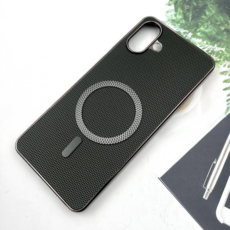 قاب گوشی Galaxy A07 سامسونگ Creative Case طرح کربن مگ سیف فلزی Magsafe اورجینال متال لوکس سبز کد 605124 - Image 2