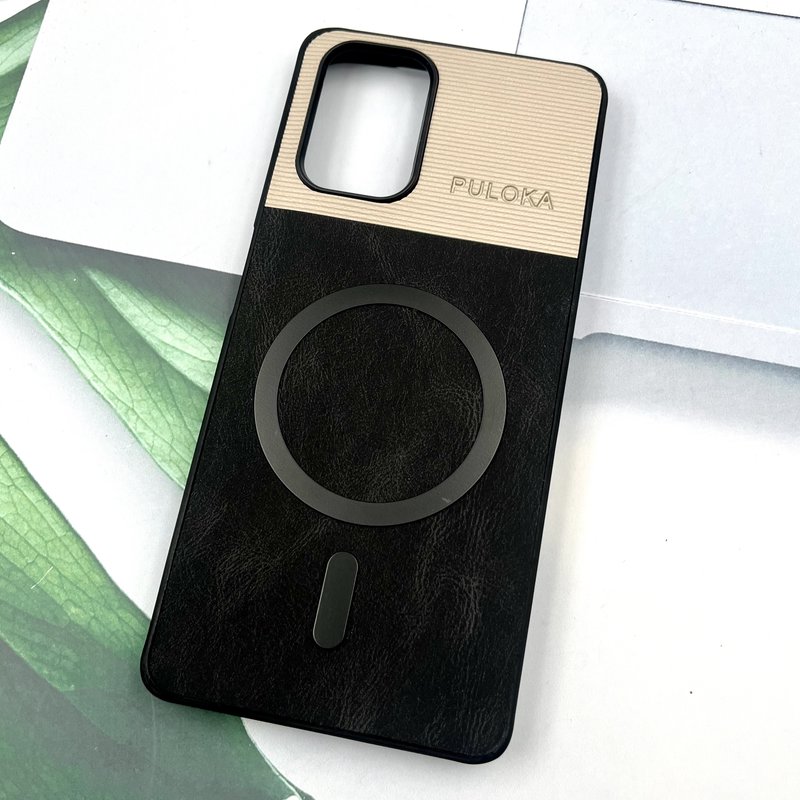 قاب گوشی Redmi Note 10 4G / Redmi Note 10S شیائومی Leather Cover مگ سیف Magsafe اورجینال لوکس کلاسیک مشکی کد 605473 - Image 2