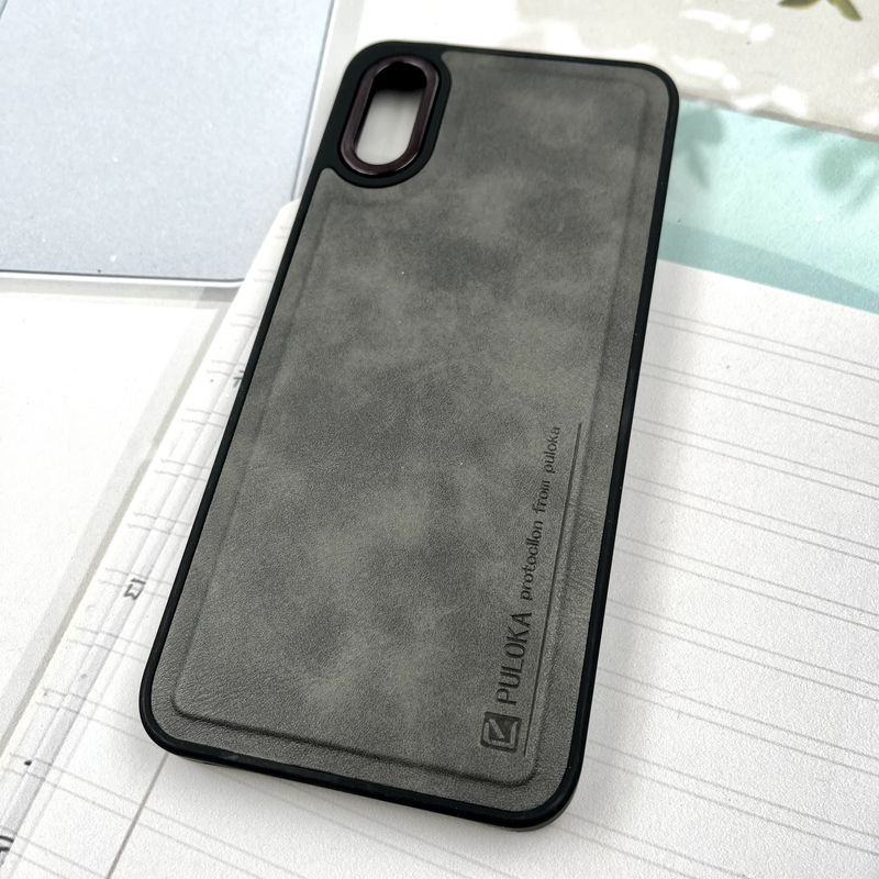 قاب گوشی Redmi 9A / Redmi 9AT / Redmi 9A Sport شیائومی چرم Puloka Design اورجینال داخل پارچه ای لنز Metal تیتانیوم کد 615128 - Image 2