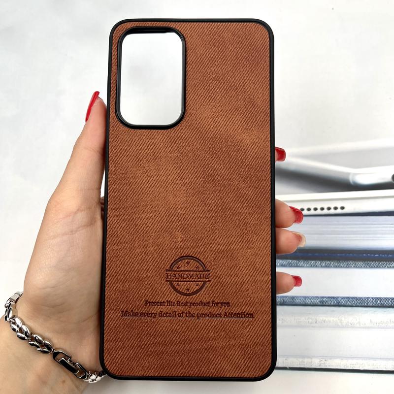 قاب گوشی Galaxy A33 سامسونگ Cotton Case مخمل چرمی Hand Made کلاسیک عسلی کد 620002
