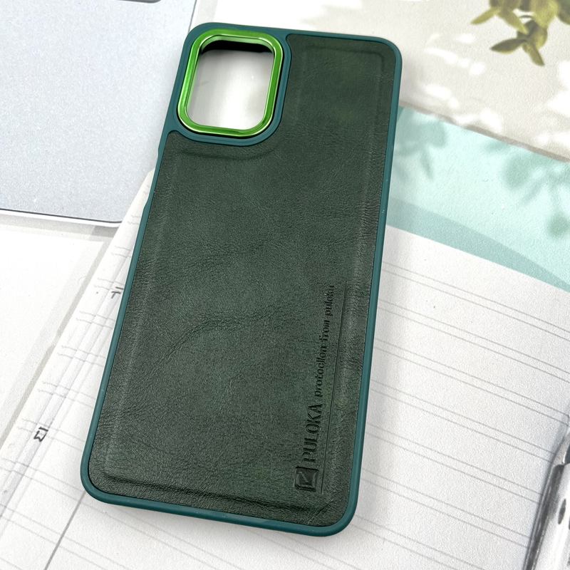 قاب گوشی Galaxy A12 / Galaxy M12 سامسونگ چرم Puloka Design اورجینال داخل پارچه ای لنز Metal سبز کد 621641 - Image 2
