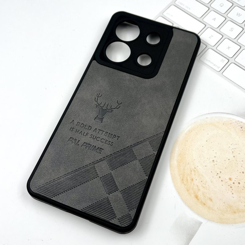 قاب گوشی Redmi Note 13 Pro 5G / Poco X6 شیائومی چرمی ژله ای طرح گوزنی DEER محافظ لنز دار ایربگ دار تیتانیوم کد 625747 - Image 2
