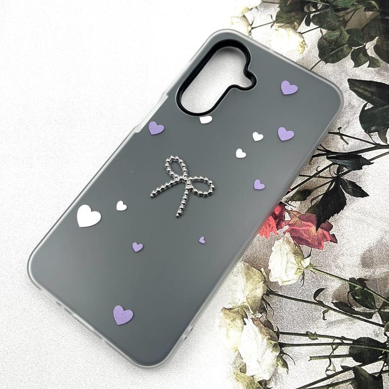 قاب گوشی Galaxy A26 سامسونگ Papion Case سیلیکونی پاستلی ضد ضربه طرح پاپیون و قلب برجسته مشکی کد 637126 - Image 2