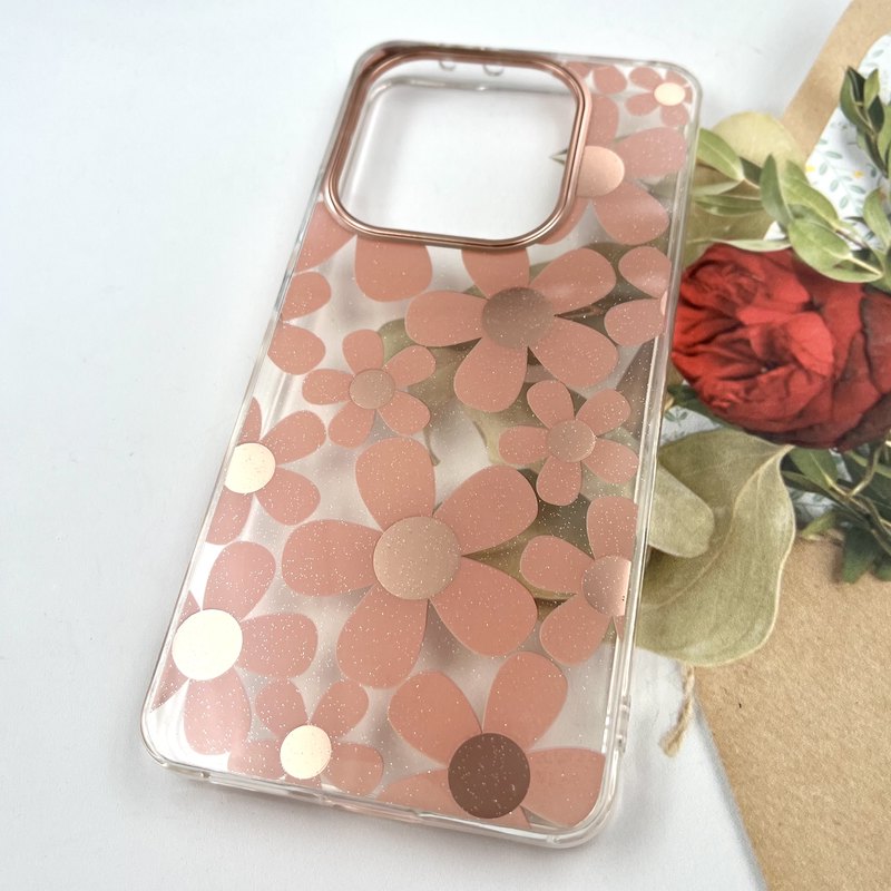قاب گوشی Redmi Note 14 4G شیائومی Flower Case شفاف لوکس طرح گل لنز Copper کد 640839 - Image 2