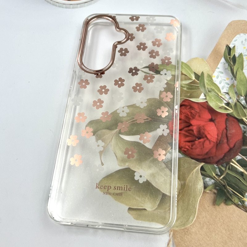قاب گوشی Galaxy A57 سامسونگ Flower Case شفاف لوکس طرح گل لنز Copper کد 644446 - Image 2