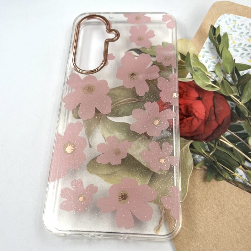 قاب گوشی Galaxy A36 / A56 سامسونگ Flower Case شفاف لوکس طرح گل لنز Copper کد 649115 - Image 2