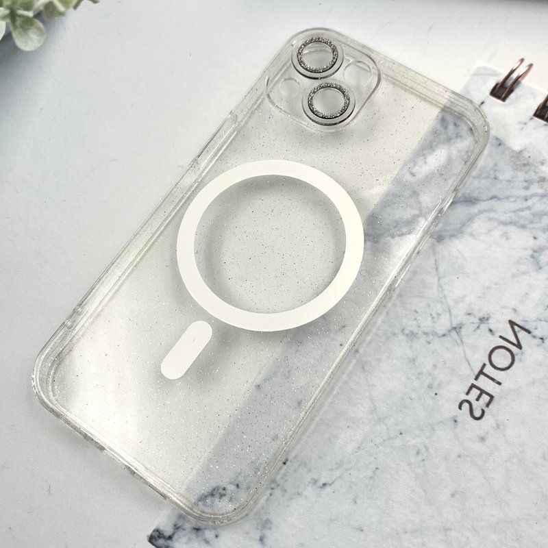 قاب گوشی iPhone 13 آیفون Shine Case شفاف شاین طرح مگ سیف Magsafe محافظ لنز دار اکلیلی سفید کد 652487 - Image 2