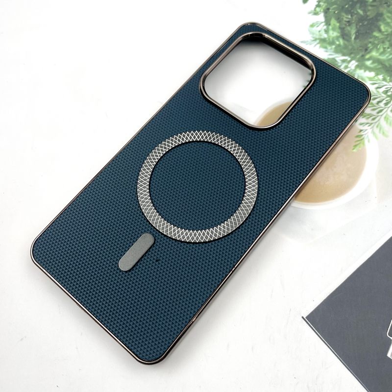 قاب گوشی Redmi Note 14 4G شیائومی Creative Case طرح کربن مگ سیف فلزی Magsafe اورجینال متال لوکس سرمه ای کد 654287 - Image 2
