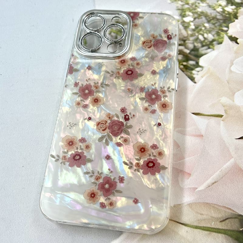 قاب گوشی iPhone 13 Pro Max آیفون iCe Case پینترستی طرح گل یخی ضد ضربه محافظ لنز دار سواروسکی گلسی کد 660216 - Image 2