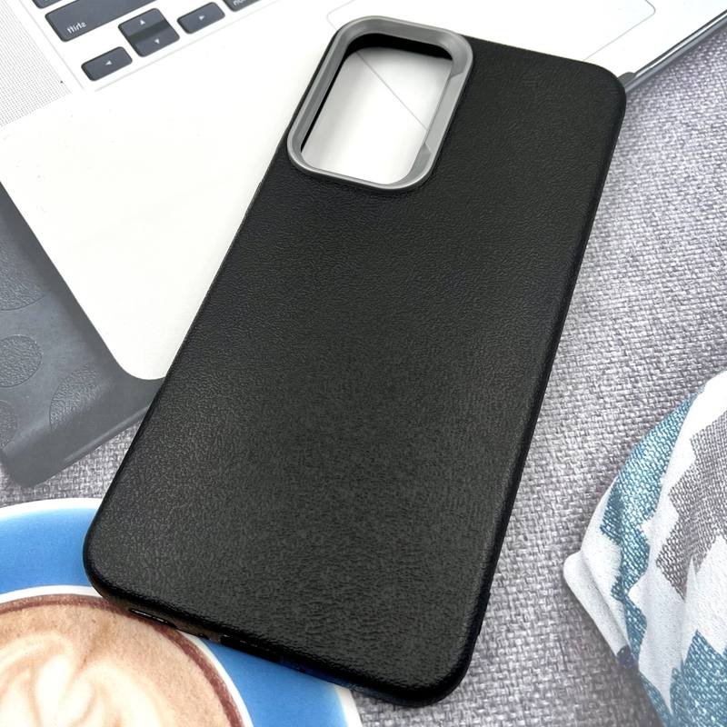قاب گوشی Galaxy A36 / A56 سامسونگ Texture سیلیکونی Leather Case لنز کرومی مشکی کد 662230 - Image 2