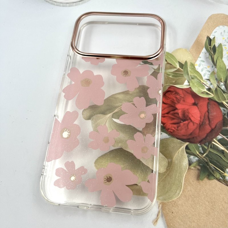 قاب گوشی iPhone 17 Pro Max آیفون Flower Case شفاف لوکس طرح گل لنز Copper کد 669677 - Image 2