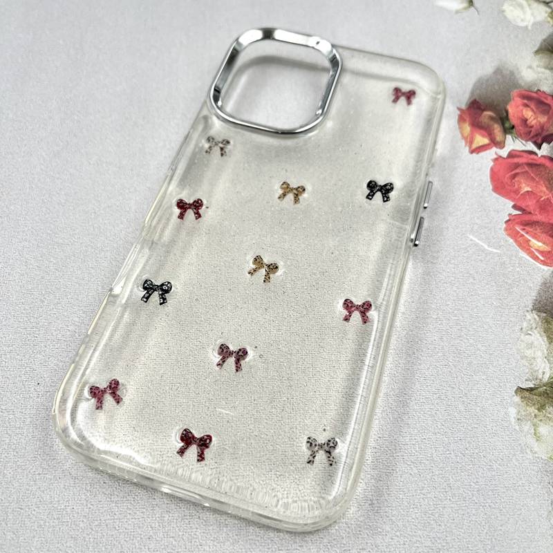 قاب گوشی iPhone 16 آیفون Luxury Case سوپر شاین لنز Silver پاپیون رنگی کد 669757 - Image 2