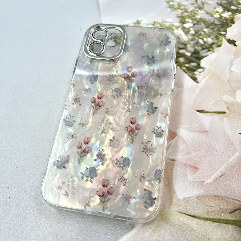 قاب گوشی iPhone 11 آیفون iCe Case پینترستی طرح گل یخی ضد ضربه محافظ لنز دار سواروسکی گلسی کد 674726 - Image 2