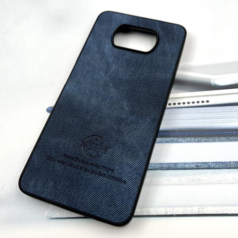 قاب گوشی Poco X3 / Poco X3 NFC / Poco X3 Pro شیائومی Cotton Case مخمل چرمی Hand Made کلاسیک سرمه ای کد 675298 - Image 2