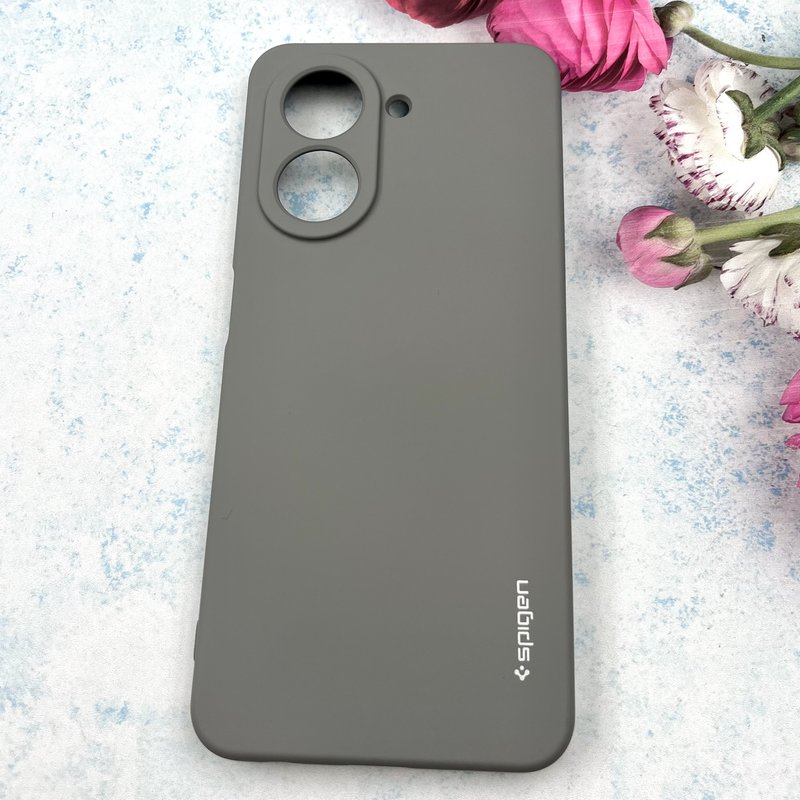 قاب گوشی Redmi A5 / Poco C71 شیائومی سیلیکونی Spigen اورجینال داخل پارچه ای محافظ لنز دار تیتانیوم کد 691845 - Image 2
