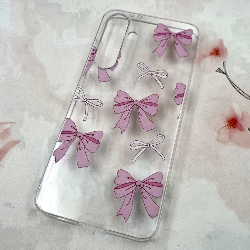 قاب گوشی Galaxy S24 FE سامسونگ Art Case شفاف Slim طرح پاپیون صورتی کد 696602 - Image 2