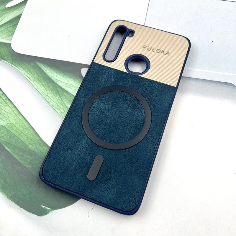 قاب گوشی Redmi Note 8 / Redmi Note 8 2021 شیائومی Leather Cover مگ سیف Magsafe اورجینال لوکس کلاسیک سرمه ای کد 699095 - Image 2