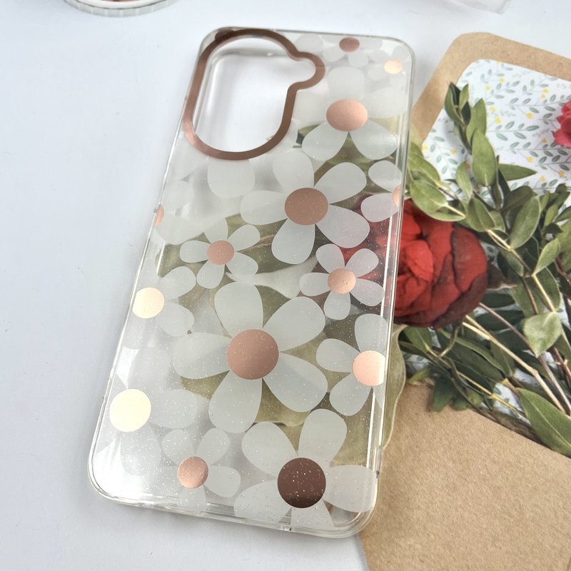 قاب گوشی Redmi A5 / Poco C71 شیائومی Flower Case شفاف لوکس طرح گل لنز Copper کد 712990 - Image 2