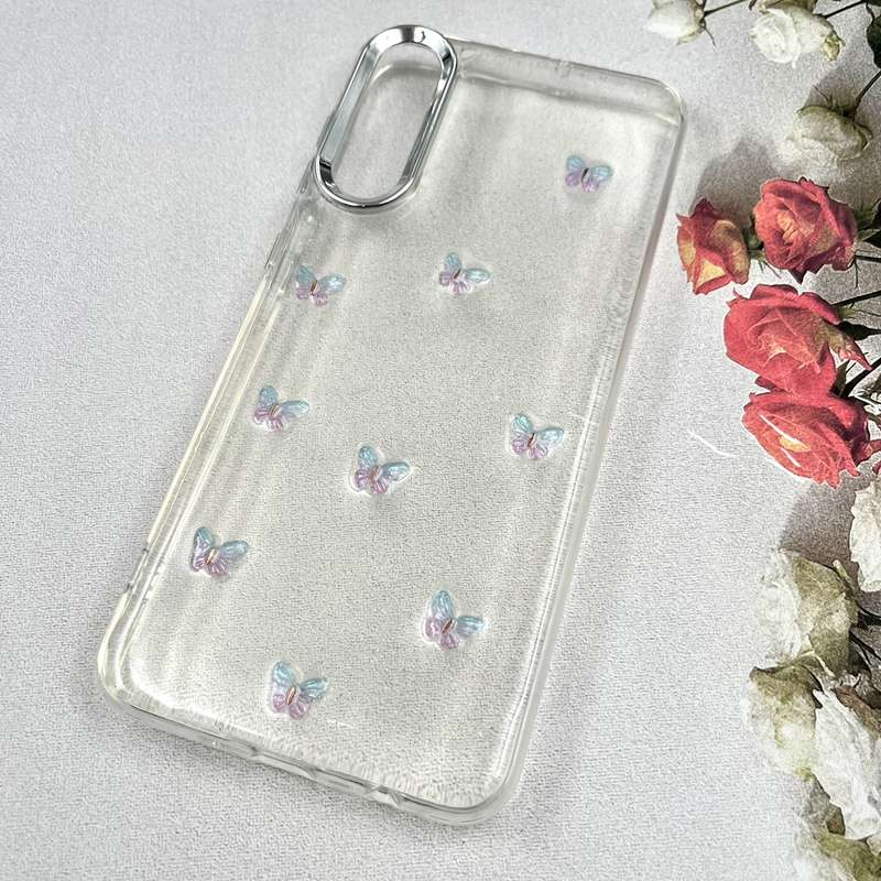 قاب گوشی Galaxy A30S / Galaxy A50S / Galaxy A50 سامسونگ Luxury Case سوپر شاین لنز Silver پروانه رنگی کد 715003 - Image 2
