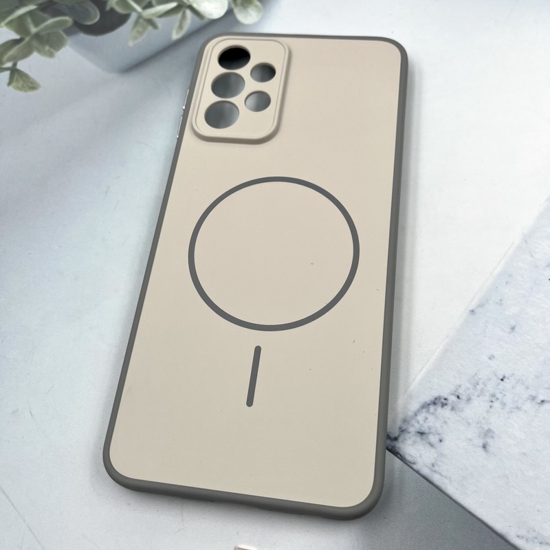 قاب گوشی Galaxy A23 سامسونگ سیلیکونی Soft Case پاستلی طرح مگ سیف Magsafe محافظ لنز دار کرم کد 721035 - Image 2