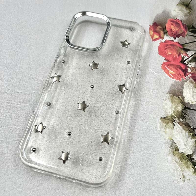 قاب گوشی iPhone 17 آیفون Luxury Case سوپر شاین لنز Silver ستاره کد 721678 - Image 2