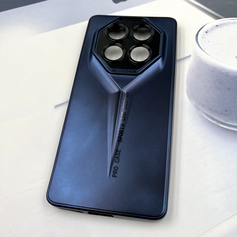 قاب گوشی Redmi Note 14 Pro 4G شیائومی Sport Design برجسته متالیک محافظ لنز دار سرمه ای کد 724973 - Image 2
