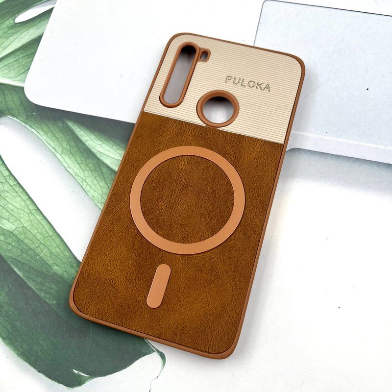 قاب گوشی Redmi Note 8 / Redmi Note 8 2021 شیائومی Leather Cover مگ سیف Magsafe اورجینال لوکس کلاسیک عسلی کد 728808 - Image 2