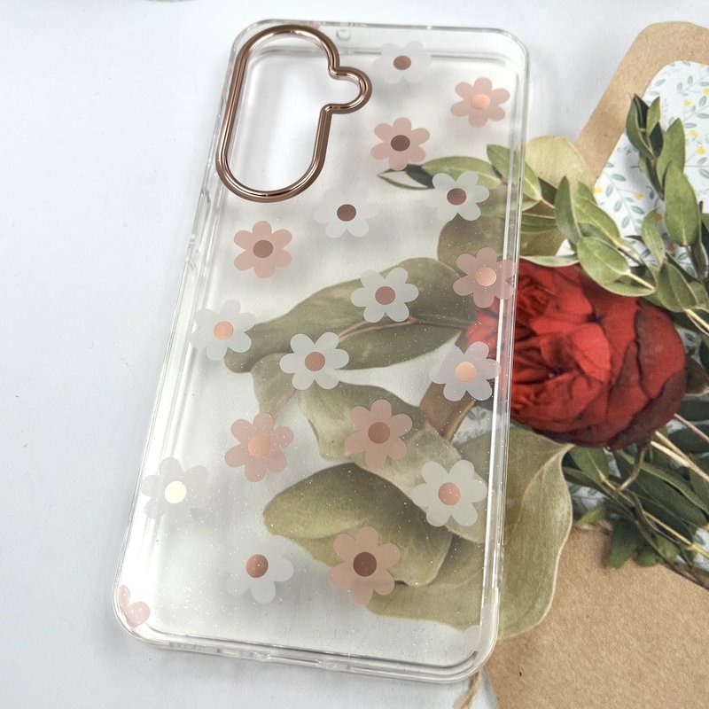 قاب گوشی Galaxy A37 سامسونگ Flower Case شفاف لوکس طرح گل لنز Copper کد 739022 - Image 2