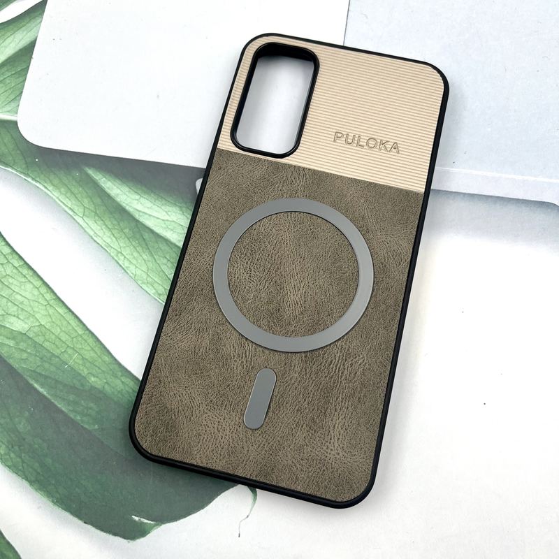 قاب گوشی Galaxy A34 سامسونگ Leather Cover مگ سیف Magsafe اورجینال لوکس کلاسیک تیتانیوم کد 740975 - Image 2