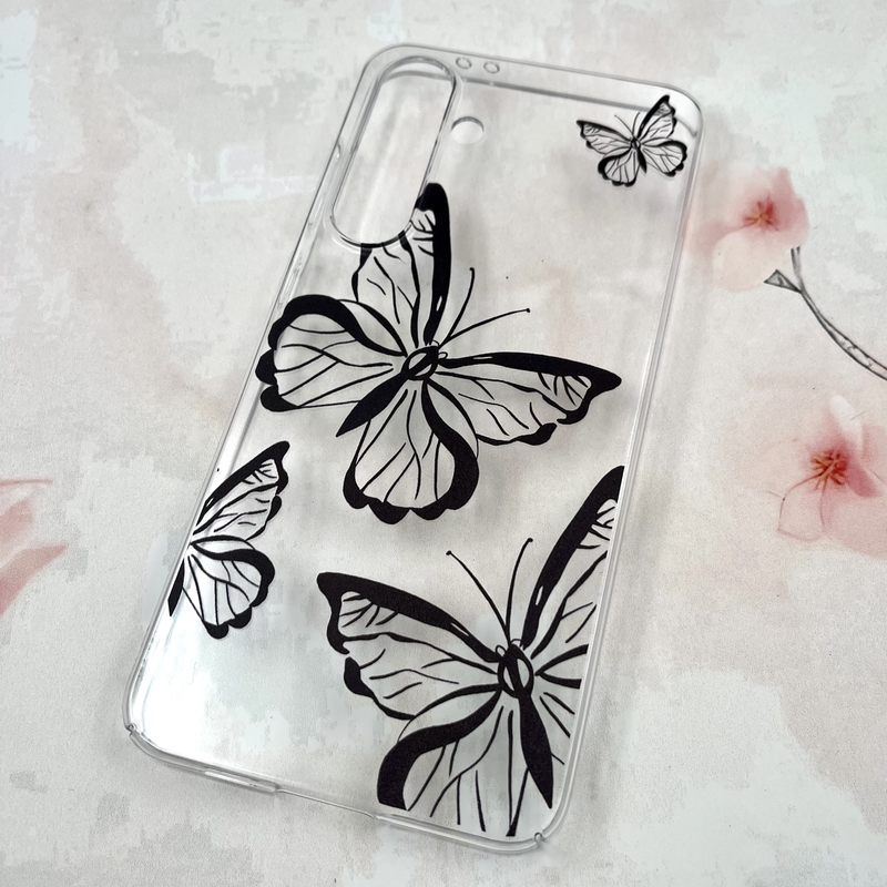 قاب گوشی Galaxy S24 FE سامسونگ Art Case شفاف Slim طرح پروانه مشکی کد 392220 - Image 2