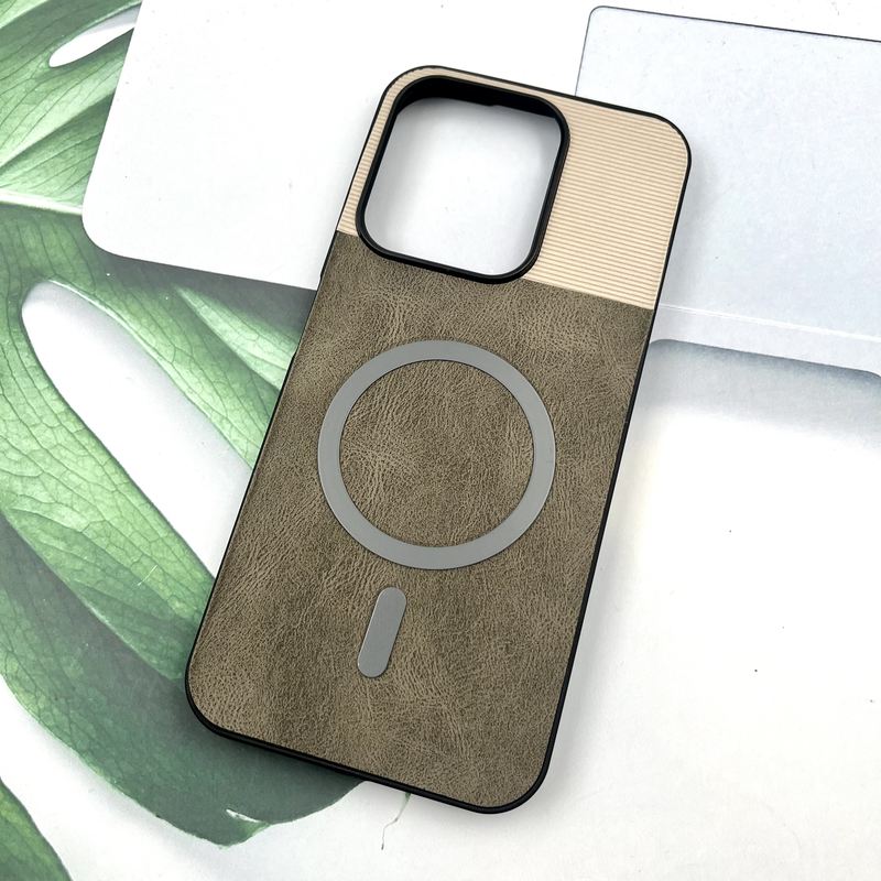 قاب گوشی Redmi 15C شیائومی Leather Cover مگ سیف Magsafe اورجینال لوکس کلاسیک تیتانیوم کد 745611 - Image 2
