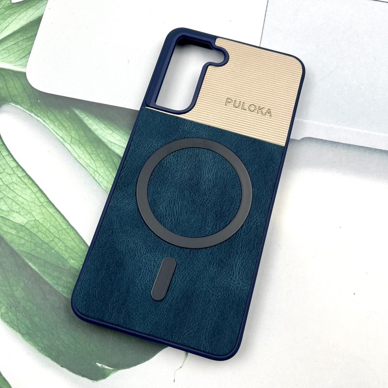 قاب گوشی Galaxy S21 FE سامسونگ Leather Cover مگ سیف Magsafe اورجینال لوکس کلاسیک سرمه ای کد 746580 - Image 2
