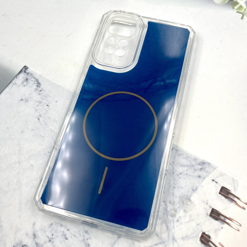 قاب گوشی Redmi Note 11 4G / Redmi Note 11S شیائومی Clear Cover طرح مگ سیف Magsafe ایربگ دار ضد ضربه سرمه ای محافظ لنز دار کد 749545 - Image 2