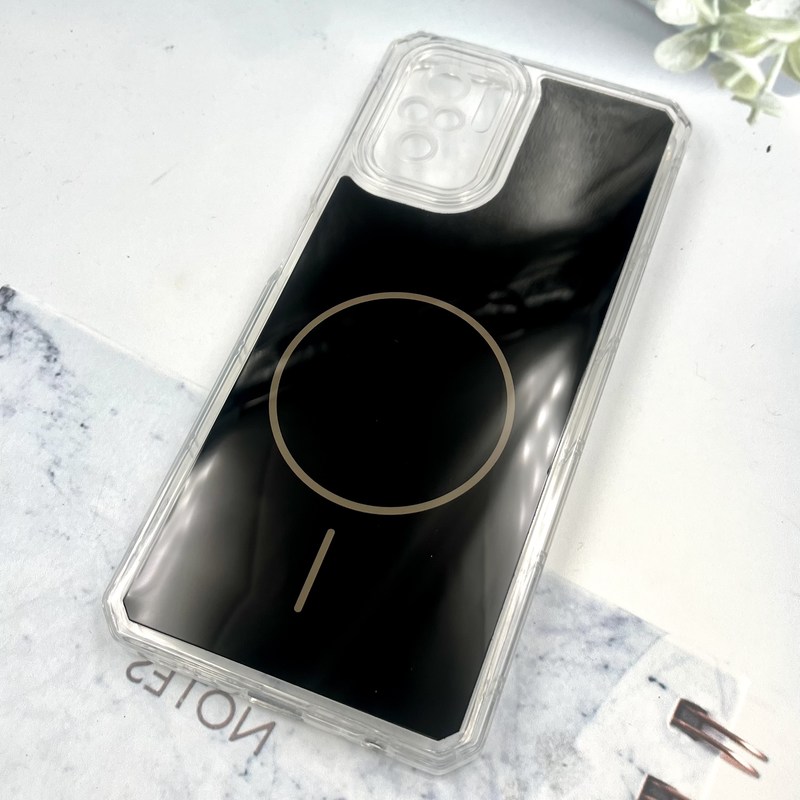 قاب گوشی Redmi Note 10 4G / Redmi Note 10S / Poco M5S شیائومی Clear Cover طرح مگ سیف Magsafe ایربگ دار ضد ضربه مشکی محافظ لنز دار کد 750368 - Image 2