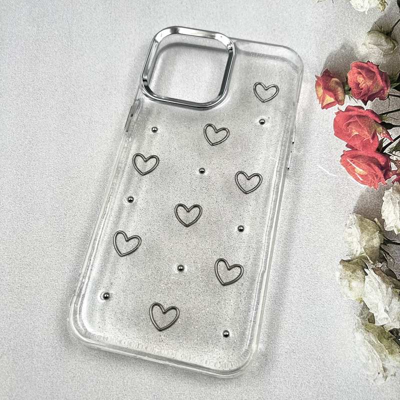 قاب گوشی iPhone 12 Pro Max آیفون Luxury Case سوپر شاین لنز Silver قلب کد 752108 - Image 2