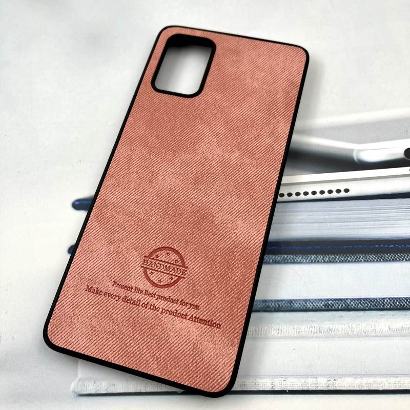 قاب گوشی Galaxy A71 سامسونگ Cotton Case مخمل چرمی Hand Made کلاسیک گلبهی کد 757661 - Image 2