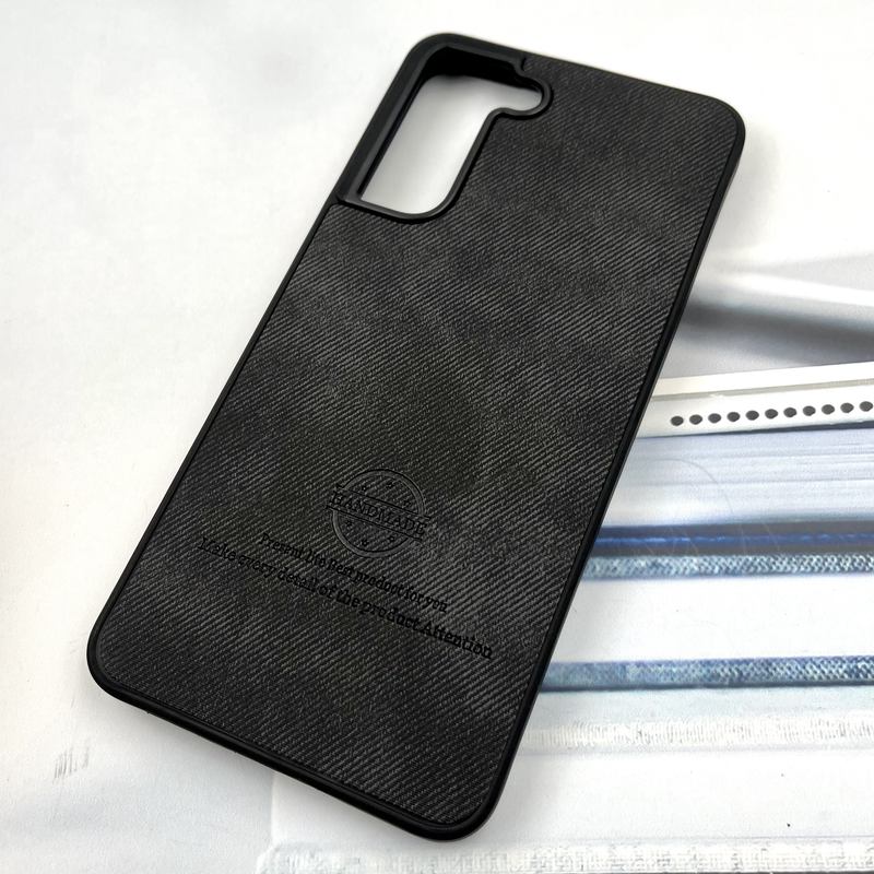 قاب گوشی Galaxy S21 FE سامسونگ Cotton Case مخمل چرمی Hand Made کلاسیک مشکی کد 759145 - Image 2
