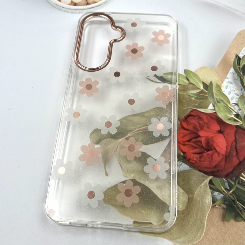 قاب گوشی Galaxy A57 سامسونگ Flower Case شفاف لوکس طرح گل لنز Copper کد 763429 - Image 2