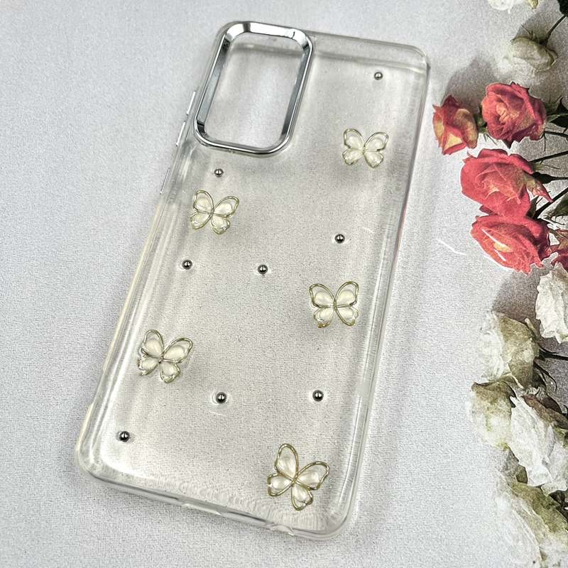 قاب گوشی Galaxy A52 / Galaxy A52S سامسونگ Luxury Case سوپر شاین لنز Silver پروانه سفید کد 767018 - Image 2