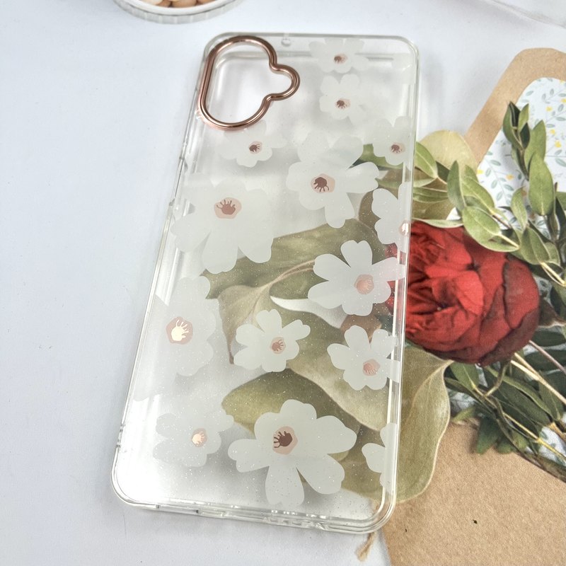 قاب گوشی Galaxy A07 سامسونگ Flower Case شفاف لوکس طرح گل لنز Copper کد 772057 - Image 2