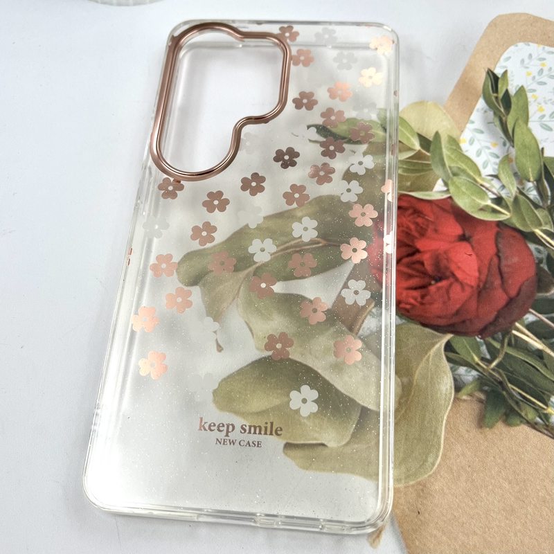قاب گوشی Galaxy S26 Ultra سامسونگ Flower Case شفاف لوکس طرح گل لنز Copper کد 777949 - Image 2
