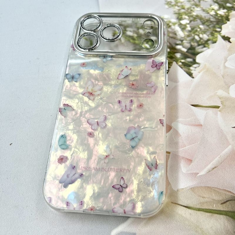 قاب گوشی iPhone 17 Pro Max آیفون iCe Case پینترستی طرح گل یخی ضد ضربه محافظ لنز دار سواروسکی گلسی کد 779306 - Image 2