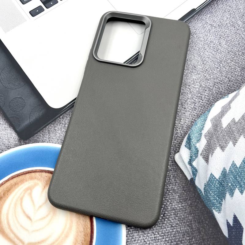 قاب گوشی Redmi Note 12 4G شیائومی Texture سیلیکونی Leather Case لنز کرومی تیتانیوم کد 789978 - Image 2