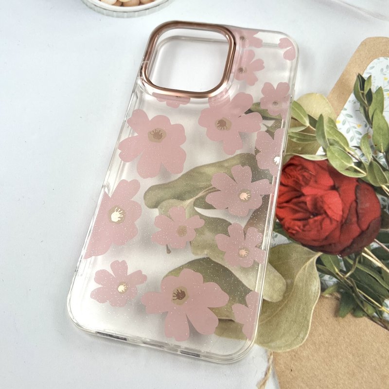 قاب گوشی iPhone 16 Pro Max آیفون Flower Case شفاف لوکس طرح گل لنز Copper کد 803584 - Image 2