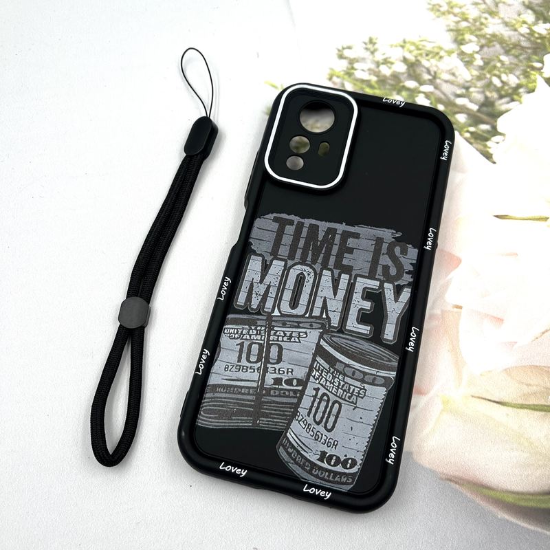 قاب گوشی Redmi Note 12S شیائومی Strap Case سیلیکونی سولید ضد ضربه همراه بند مچی محافظ لنز دار طرح مانی کد 809858 - Image 2