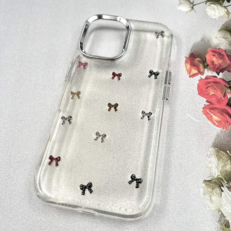 قاب گوشی iPhone 17 آیفون Luxury Case سوپر شاین لنز Silver پاپیون رنگی کد 810415 - Image 2
