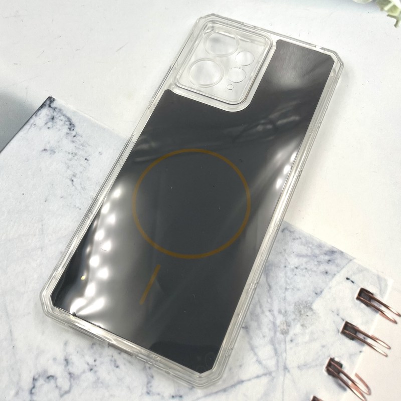 قاب گوشی Redmi Note 12 4G شیائومی Clear Cover طرح مگ سیف Magsafe ایربگ دار ضد ضربه تیتانیوم محافظ لنز دار کد 818772 - Image 2