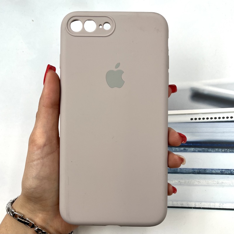 قاب گوشی iPhone 7 Plus / iPhone 8 Plus آیفون سیلیکونی پاک کنی اورجینال داخل پارچه ای رنگ خاکی کد 822101